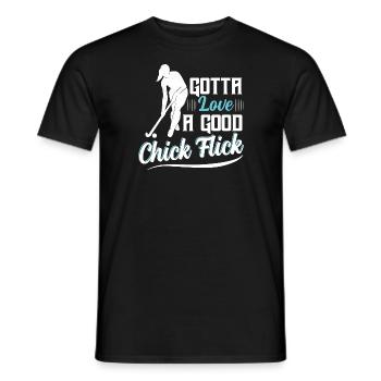 Gotta Love A Good Chick Flick Field Hockey Player - Männer T-Shirt - Schwarz - Vorne - AI Model Male 178 light (178cm)