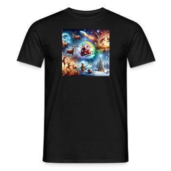 Christmas Midnight Mass Gifts Christmas Tree Santa Claus - Men's T-Shirt - black - Front - AI Model Male 178 light (178cm)