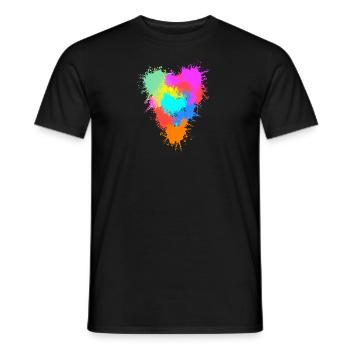 Buntes Herz - Männer T-Shirt - Schwarz - Vorne - AI Model Male 178 light (178cm)