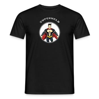 Superheld - Männer T-Shirt - Schwarz - Vorne - AI Model Male 178 light (178cm)