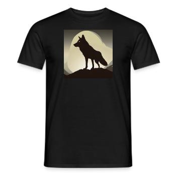 Wolf Silhouette - Männer T-Shirt - Schwarz - Vorne - AI Model Male 178 light (178cm)