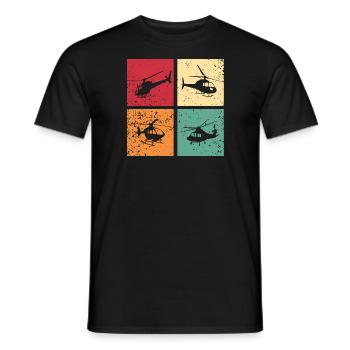 Hélicoptère Hélicoptère Cadeau Rétro - T-shirt homme - noir - Devant - AI Model Male 178 light (178cm)