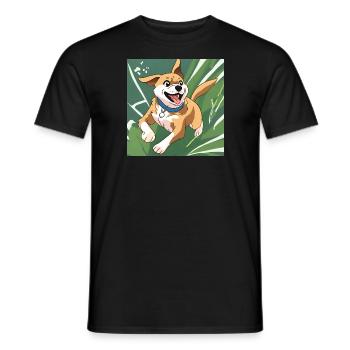 Fröhlicher Laufhund - Männer T-Shirt - Schwarz - Vorne - AI Model Male 178 light (178cm)