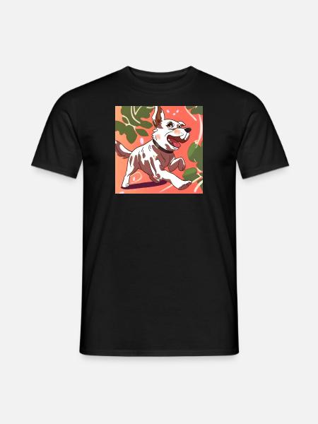 Munterer Anime-Hund im Lauf - Männer T-Shirt - Schwarz