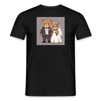 Couple d’ours - T-shirt homme - noir - Devant - AI Model Male 178 light (178cm)