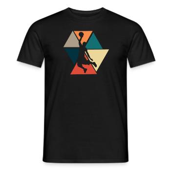 Vintage Retro Basketball- Basketball Gift Idea - Men's T-Shirt - black - Front - AI Model Male 178 light (178cm)
