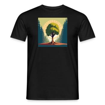 Natur / Baum / Umwelt - Männer T-Shirt - Schwarz - Vorne - AI Model Male 178 light (178cm)