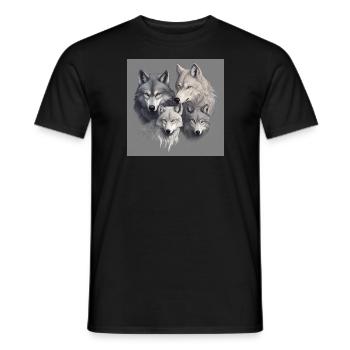 Wolf Pack - Men's T-Shirt - black - Front - AI Model Male 178 light (178cm)