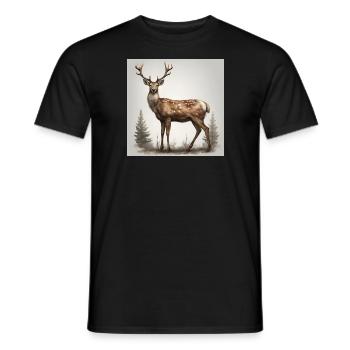 Hirsch - Männer T-Shirt - Schwarz - Vorne - AI Model Male 178 light (178cm)