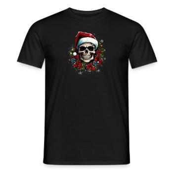 christmas skull - Männer T-Shirt - Schwarz - Vorne - AI Model Male 178 light (178cm)