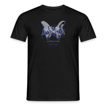 Butterfly Lovers Retro Cool Instant Connection - Men's T-Shirt - black - Front - AI Model Male 178 light (178cm)