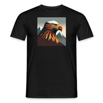 Adlerkopf mit Berg - Männer T-Shirt - Schwarz - Vorne - AI Model Male 178 light (178cm)