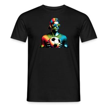 Un gars de football cool prêt pour le jour du match - T-shirt homme - noir - Devant - AI Model Male 178 light (178cm)