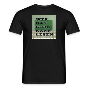 Wer das liest kann lesen - Männer T-Shirt - Schwarz - Vorne - AI Model Male 178 light (178cm)