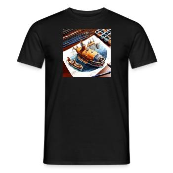 Submarine #5 - Men's T-Shirt - black - Front - AI Model Male 178 light (178cm)