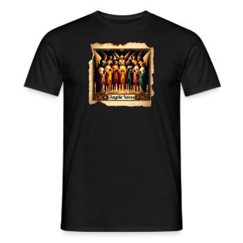 Engelchor im Kerzenschein - Männer T-Shirt - Schwarz - Vorne - AI Model Male 178 light (178cm)