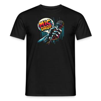 Mic Drop Mastery - Men's T-Shirt - black - Front - AI Model Male 178 light (178cm)