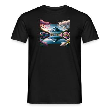 Spiegelung Des Fuji-berges - Männer T-Shirt - Schwarz - Vorne - AI Model Male 178 light (178cm)