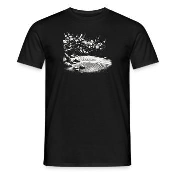 Illumination du jardin zen - T-shirt homme - noir - Devant - AI Model Male 178 light (178cm)