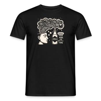 État d’ fermenté 2 - T-shirt homme - noir - Devant - AI Model Male 178 light (178cm)