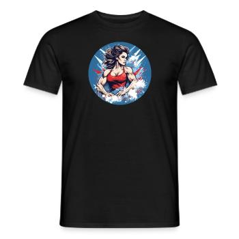 Strong Woman - Men's T-Shirt - black - Front - AI Model Male 178 light (178cm)