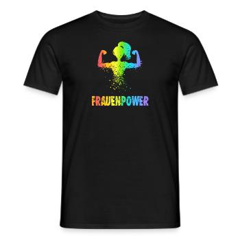 Frauenpower - Männer T-Shirt - Schwarz - Vorne - AI Model Male 178 light (178cm)