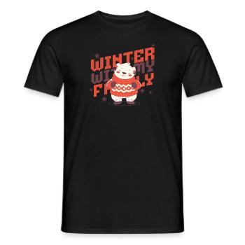 WINTER WITH MY FAMILY - Männer T-Shirt - Schwarz - Vorne - AI Model Male 178 light (178cm)