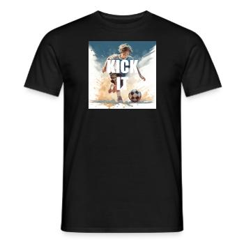 Kick It - Cooles Fußballer Design für Jungen - Männer T-Shirt - Schwarz - Vorne - AI Model Male 178 light (178cm)