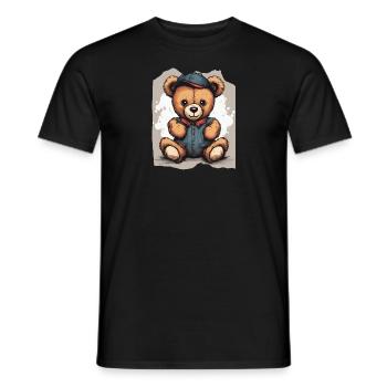 Denim Darling Teddy Bear Cute Adorable Girls Gift - Men's T-Shirt - black - Front - AI Model Male 178 light (178cm)
