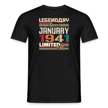 Geburtstagsgeschenk Geboren Im Januar 1941 - 1941 - Männer T-Shirt - Schwarz - Vorne - AI Model Male 178 light (178cm)