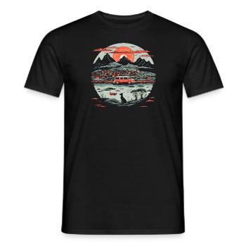 ufo on the seaside - Männer T-Shirt - Schwarz - Vorne - AI Model Male 178 light (178cm)