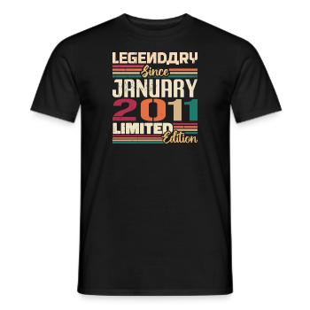 Geburtstagsgeschenk Geboren Im Januar 2011 - 2011 - Männer T-Shirt - Schwarz - Vorne - AI Model Male 178 light (178cm)
