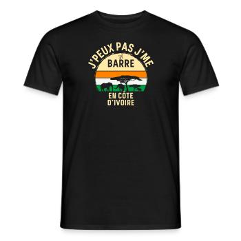 J peux pas j'me barre En Côte d'Ivoire - T-shirt homme - noir - Devant - AI Model Male 178 light (178cm)