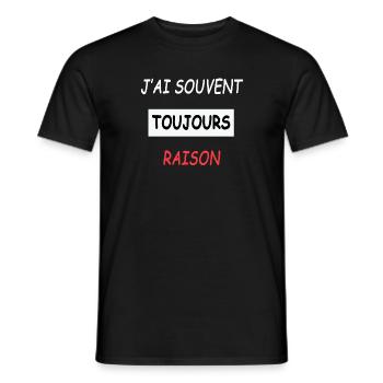 souvent toujours raison - T-shirt homme - noir - Devant - AI Model Male 178 light (178cm)