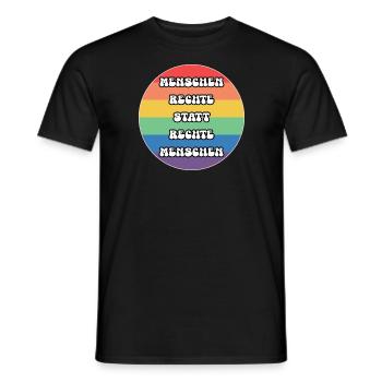 Menschenrechte Demonstration gegen Rechts - Männer T-Shirt - Schwarz - Vorne - AI Model Male 178 light (178cm)