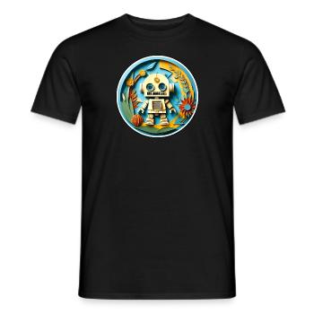PAPER ROBOT - Men's T-Shirt - black - Front - AI Model Male 178 light (178cm)