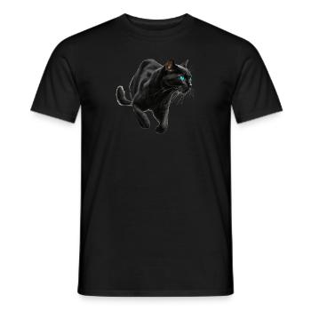 Schwarzer Panther , Schwarze Katze, Katzenbild - Männer T-Shirt - Schwarz - Vorne - AI Model Male 178 light (178cm)