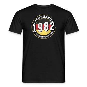 Jahrgangs 1982 Millésime 1982 Limitierte Auflage 42 - T-shirt homme - noir - Devant - AI Model Male 178 light (178cm)