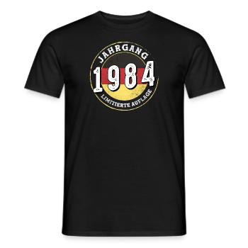 Limitierte Auflage 40 ans Jahrgangs 1984 - T-shirt homme - noir - Devant - AI Model Male 178 light (178cm)