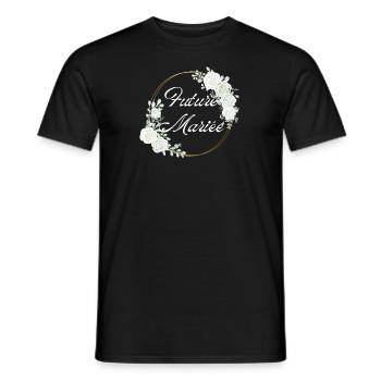 Zukünftige Braut Weiße Blumen - Passendes T-Shirt - Männer T-Shirt - Schwarz - Vorne - AI Model Male 178 light (178cm)