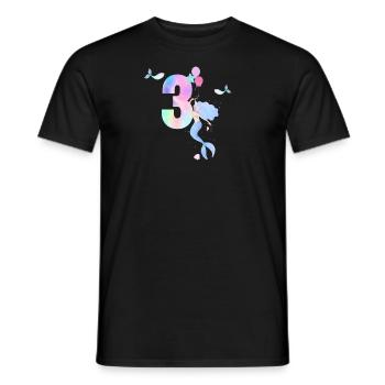 3rd Anniversary Mermaid - Men's T-Shirt - black - Front - AI Model Male 178 light (178cm)