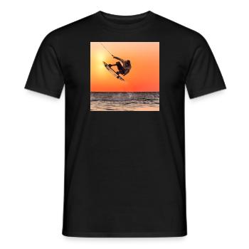 Wakeboard Sunset - Männer T-Shirt - Schwarz - Vorne - AI Model Male 178 light (178cm)
