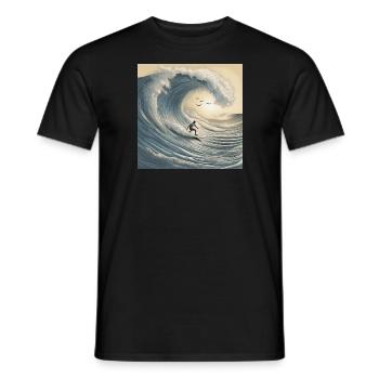 Big Wave surfing - Männer T-Shirt - Schwarz - Vorne - AI Model Male 178 light (178cm)