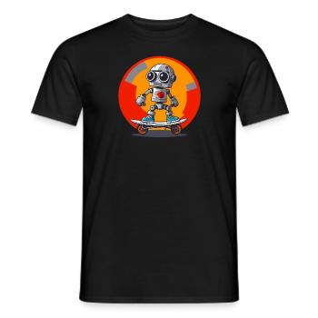 ROBOT SUR SCOOTER - T-shirt homme - noir - Devant - AI Model Male 178 light (178cm)