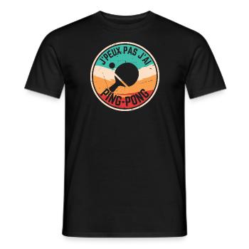 J peux pas j ai Ping Pong - T-shirt homme - noir - Devant - AI Model Male 178 light (178cm)