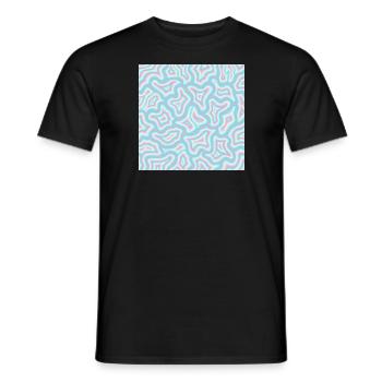 Blue to Pink Gradient Groovy Liquid Marble Warp - Men's T-Shirt - black - Front - AI Model Male 178 light (178cm)