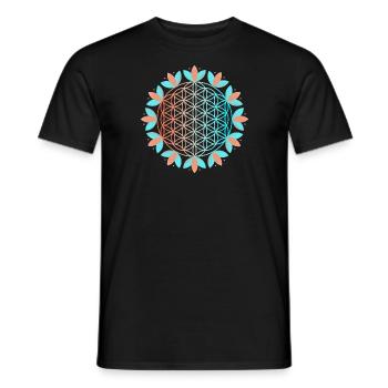 Blühende Lebensblume - Männer T-Shirt - Schwarz - Vorne - AI Model Male 178 light (178cm)