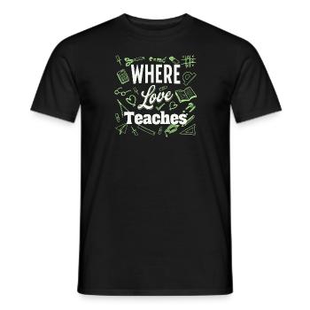 Maman Papa Enseignant École à la maison Étudiant Love Education - T-shirt homme - noir - Devant - AI Model Male 178 light (178cm)