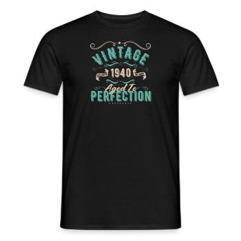 Vintage 1940's - 1940's Birthday Gift - Men's T-Shirt - black - Front - AI Model Male 178 light (178cm)