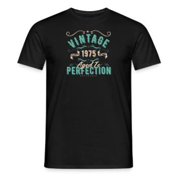 Vintage 1975 - 1975 Birthday Gift - Men's T-Shirt - black - Front - AI Model Male 178 light (178cm)